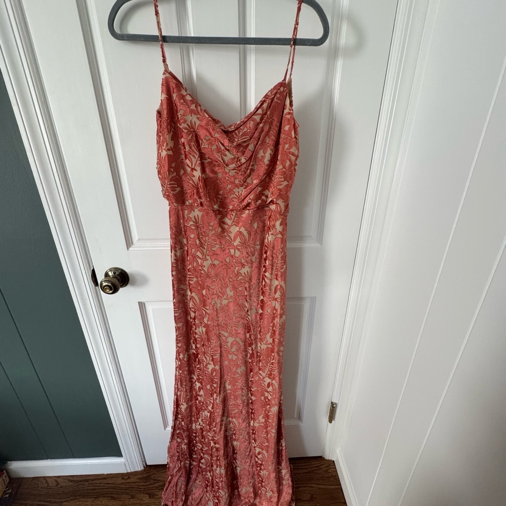 Jenny Yoo Coral Floral Maxi Dress